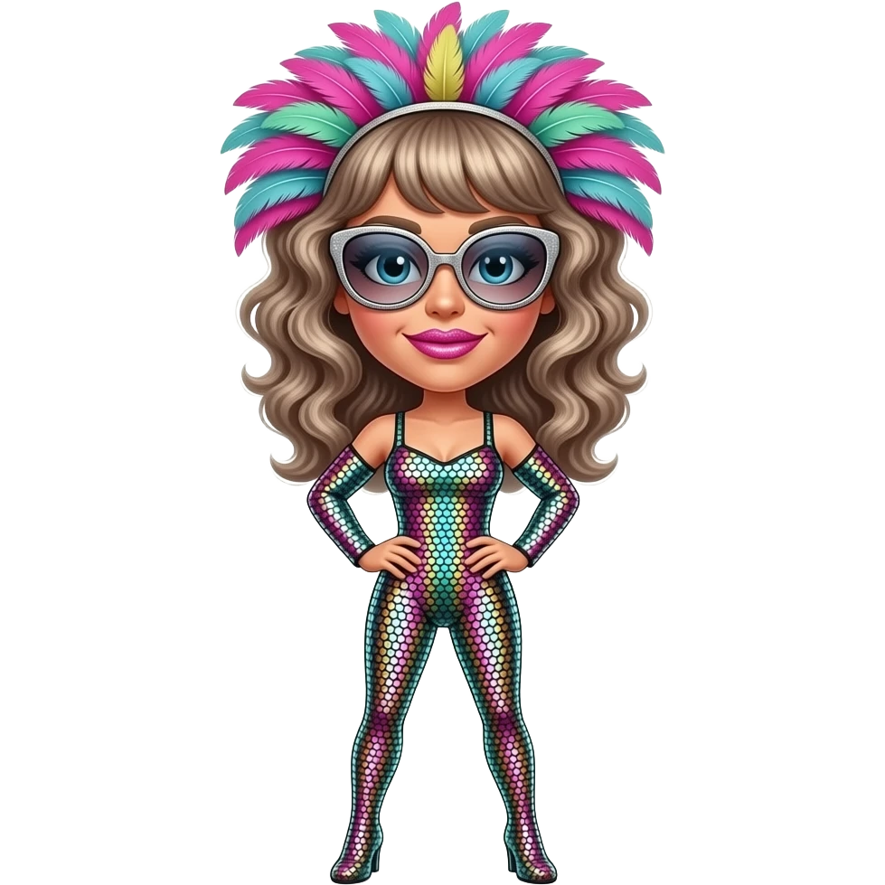 eccentric fashion bimbo from head to toe emoji