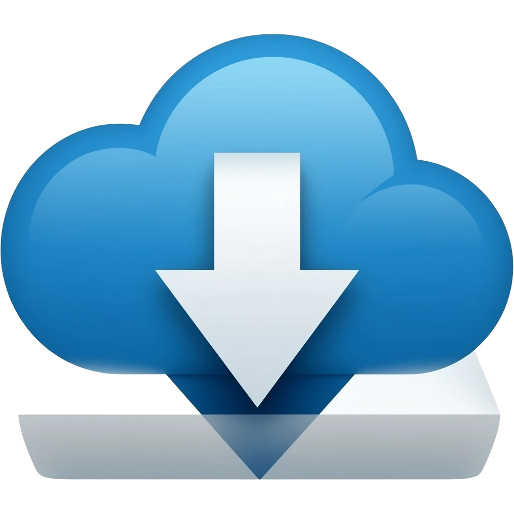 Create a download arrow pointing straight down, overlapping the onedrive logo to use as a download icon emoji