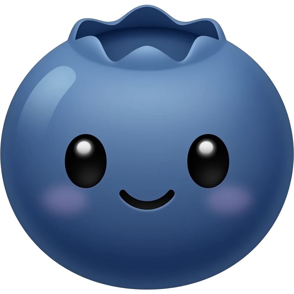 Kawaii blueberry emoji