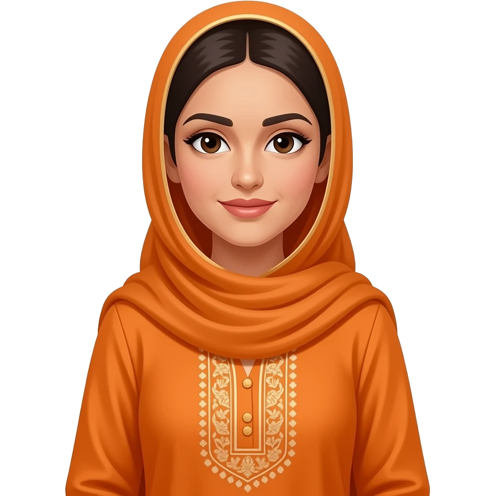 Orange shalwar kameez ladies emoji