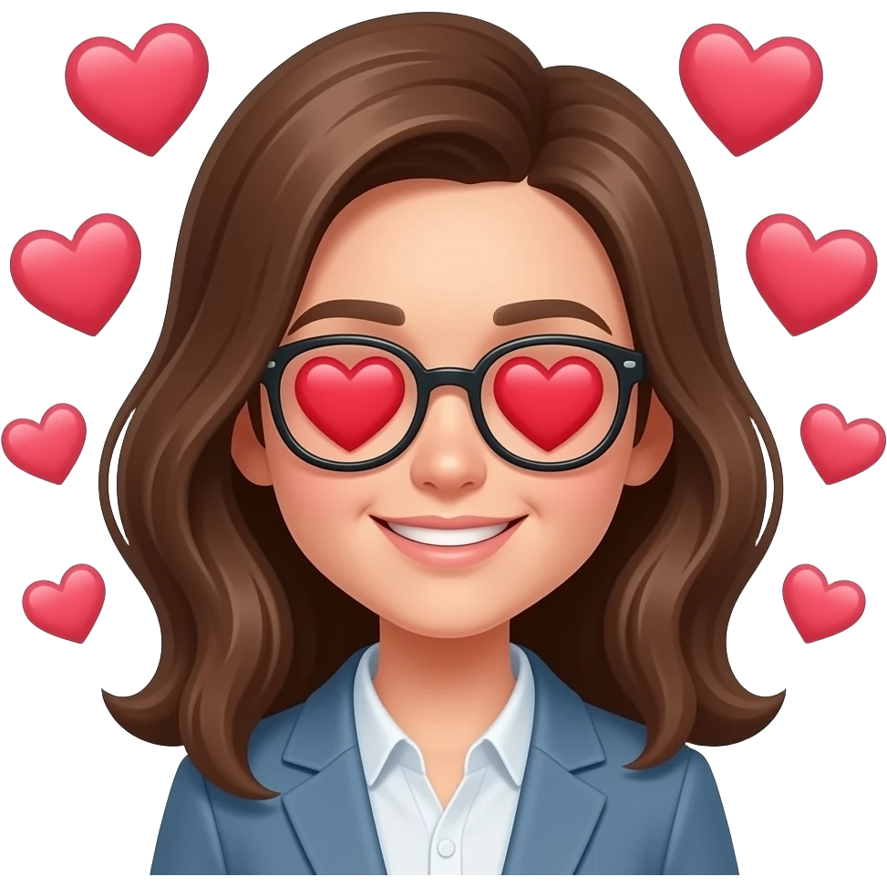 Emojis coeur dans les yeux avec plein de cœur autour de lui emoji