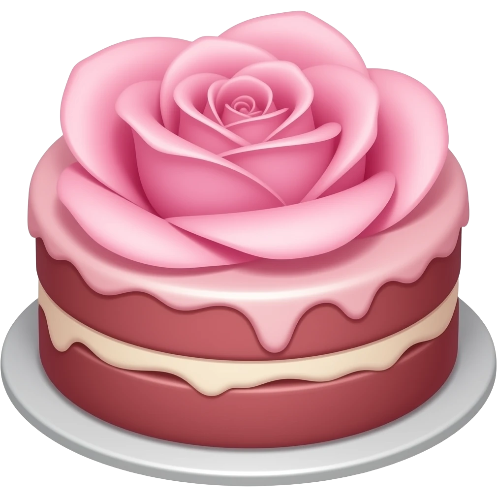 pink rose cake emoji