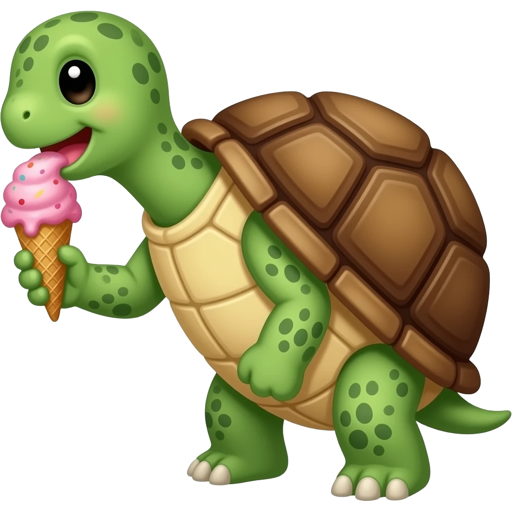 Turtle Eats Ice Cream emoji