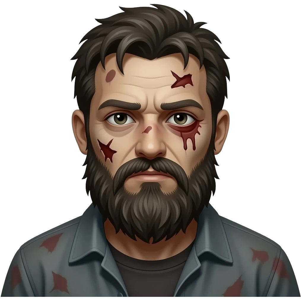 homeless guy beard zombie emoji