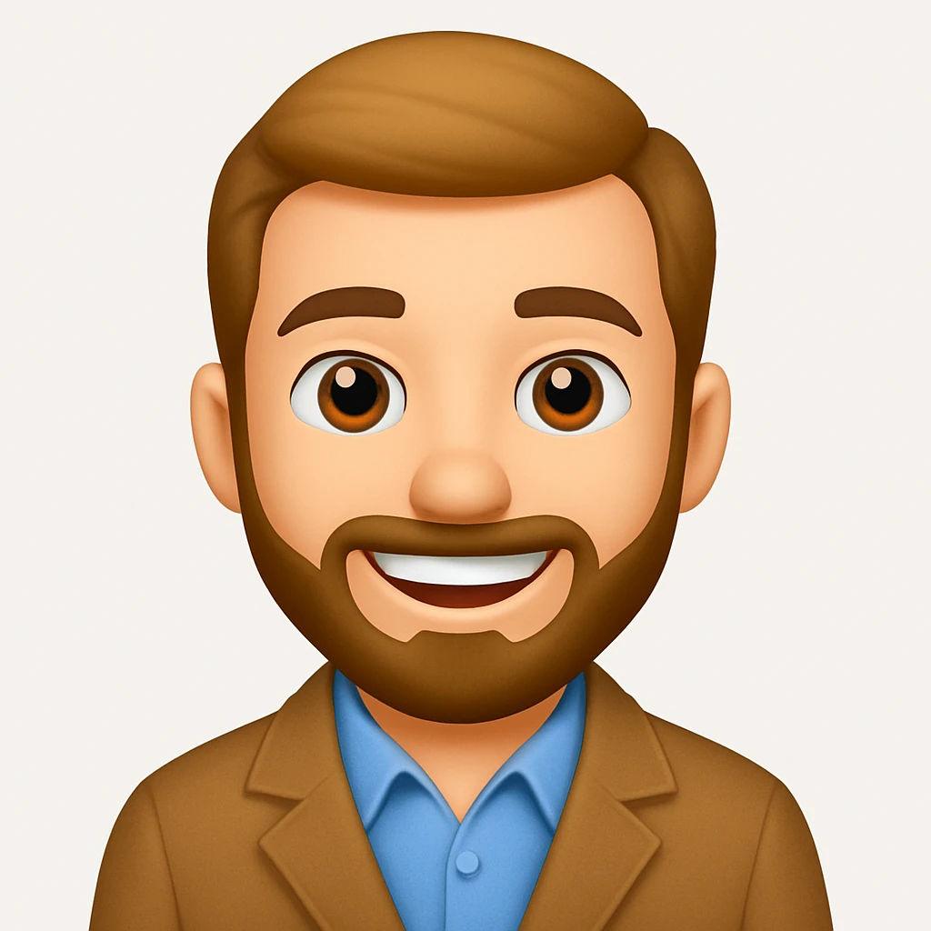 turn the second man in emoji style of the 1st image, match the facial features and match dressing style of the 2nd image emoji