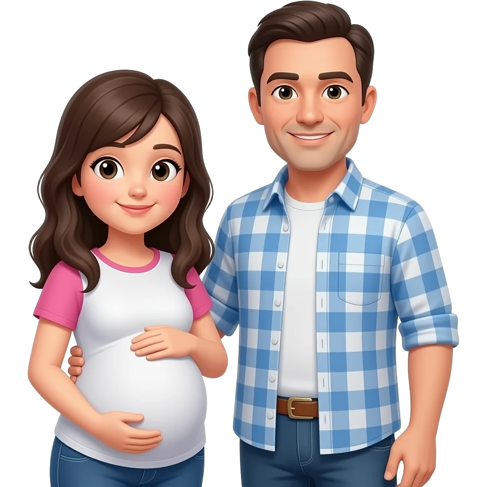 pregnant girl with his daddy emoji