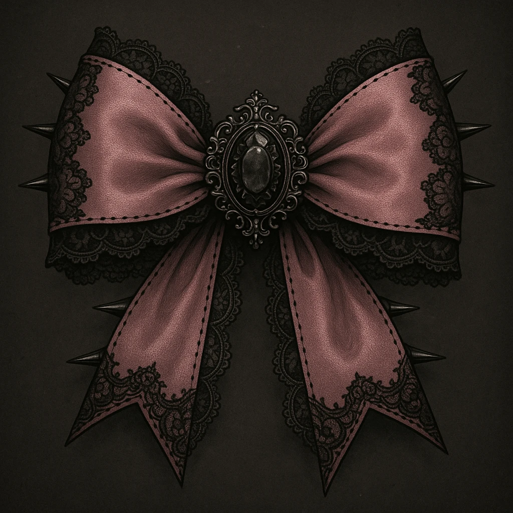 goth pink bow emoji