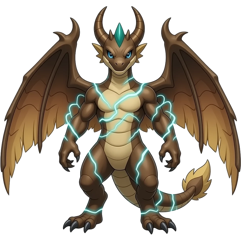 Raptorik scaley feathery horned Amaura-Aurorus-Heliolisk-ExVeemon-WereGarurumon-Pokémon-Fakémon-hybrid-fusion-creature, full body emoji