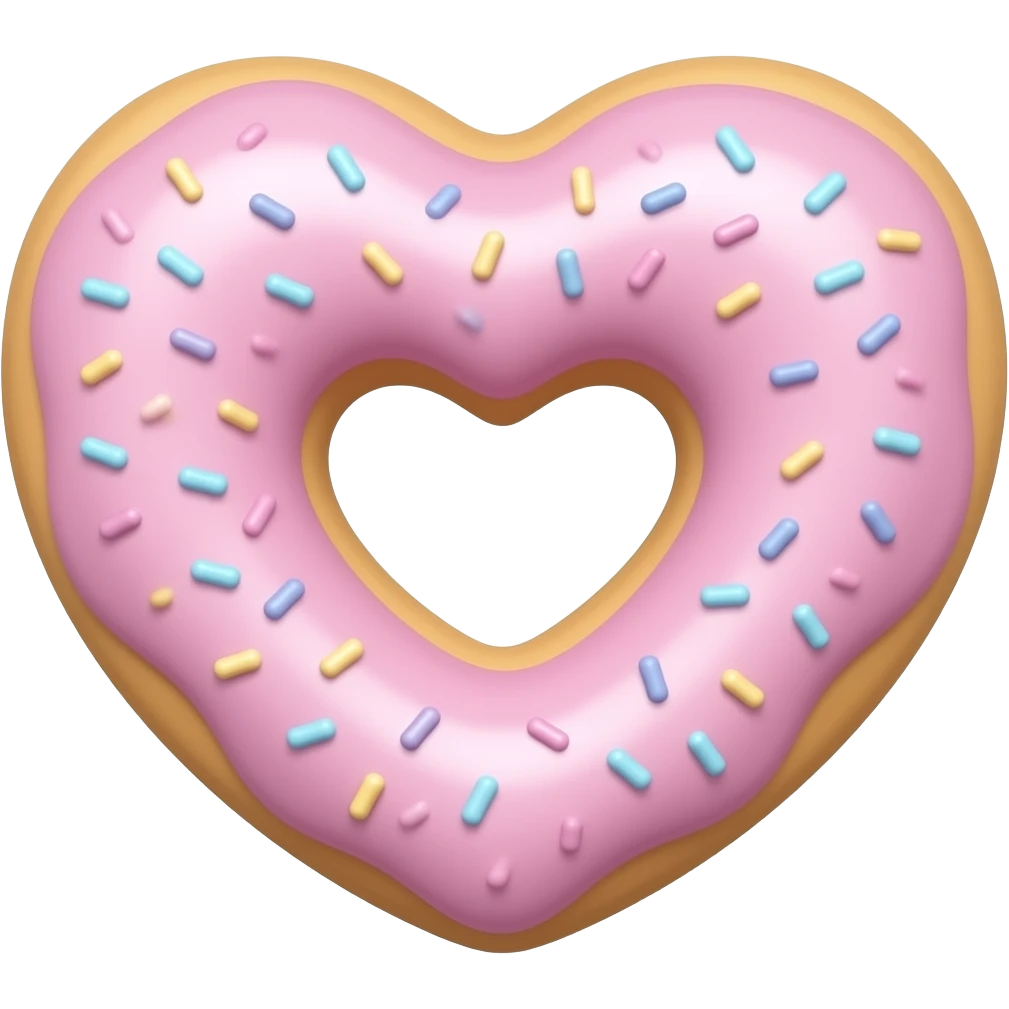 heart shaped donut pastel colours emoji
