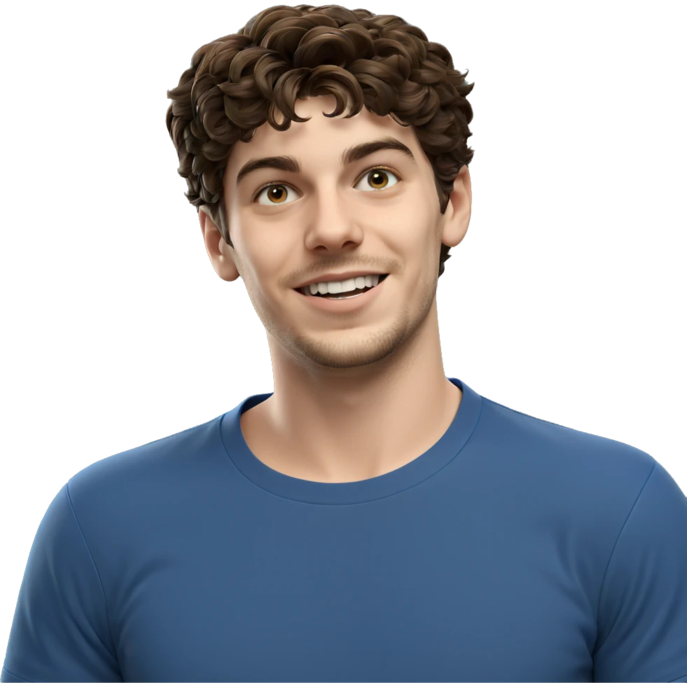 smiling boy in blue shirt emoji