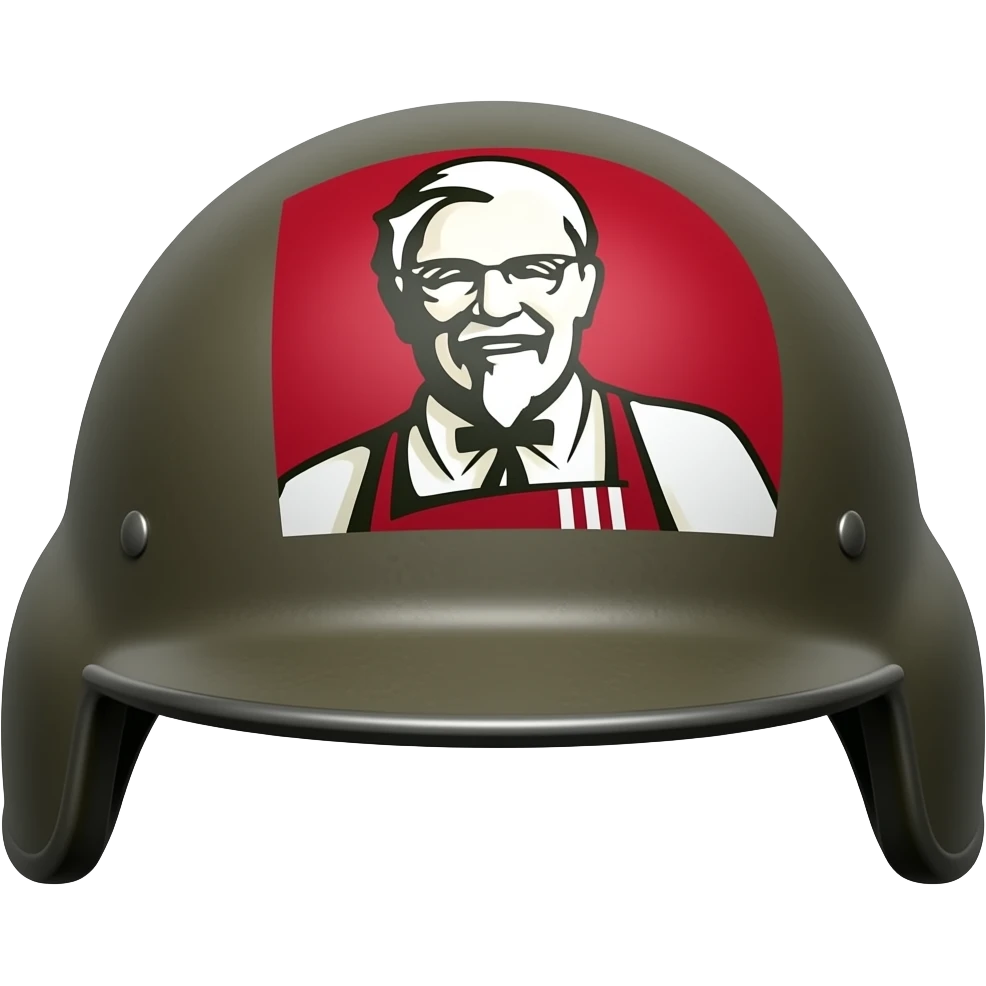 kfc themed war helmet emoji