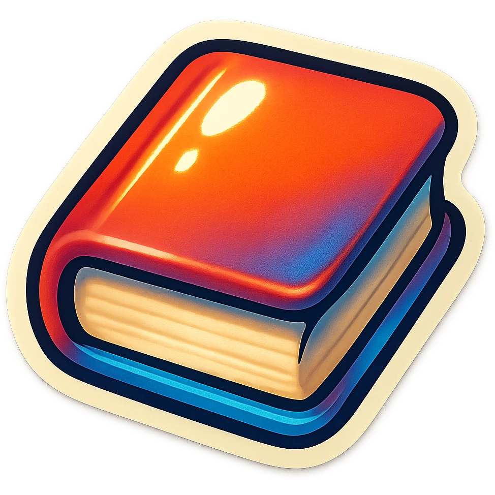 single book symbol, cartoon style sticker, simple and clear, no text emoji