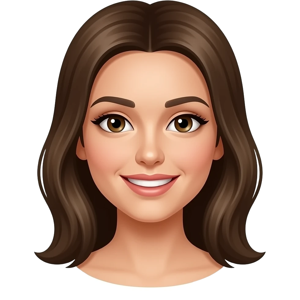 Smiling female face, same person, beauty model emoji