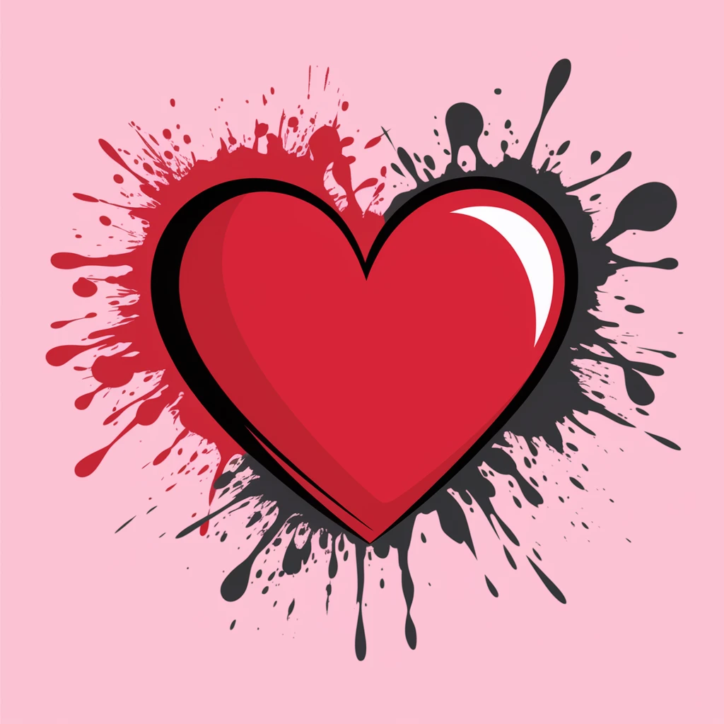 heart with a paint splatter emoji