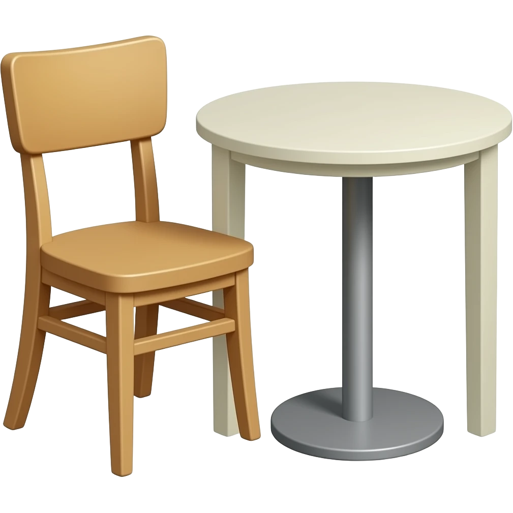 the chair is next to the table emoji