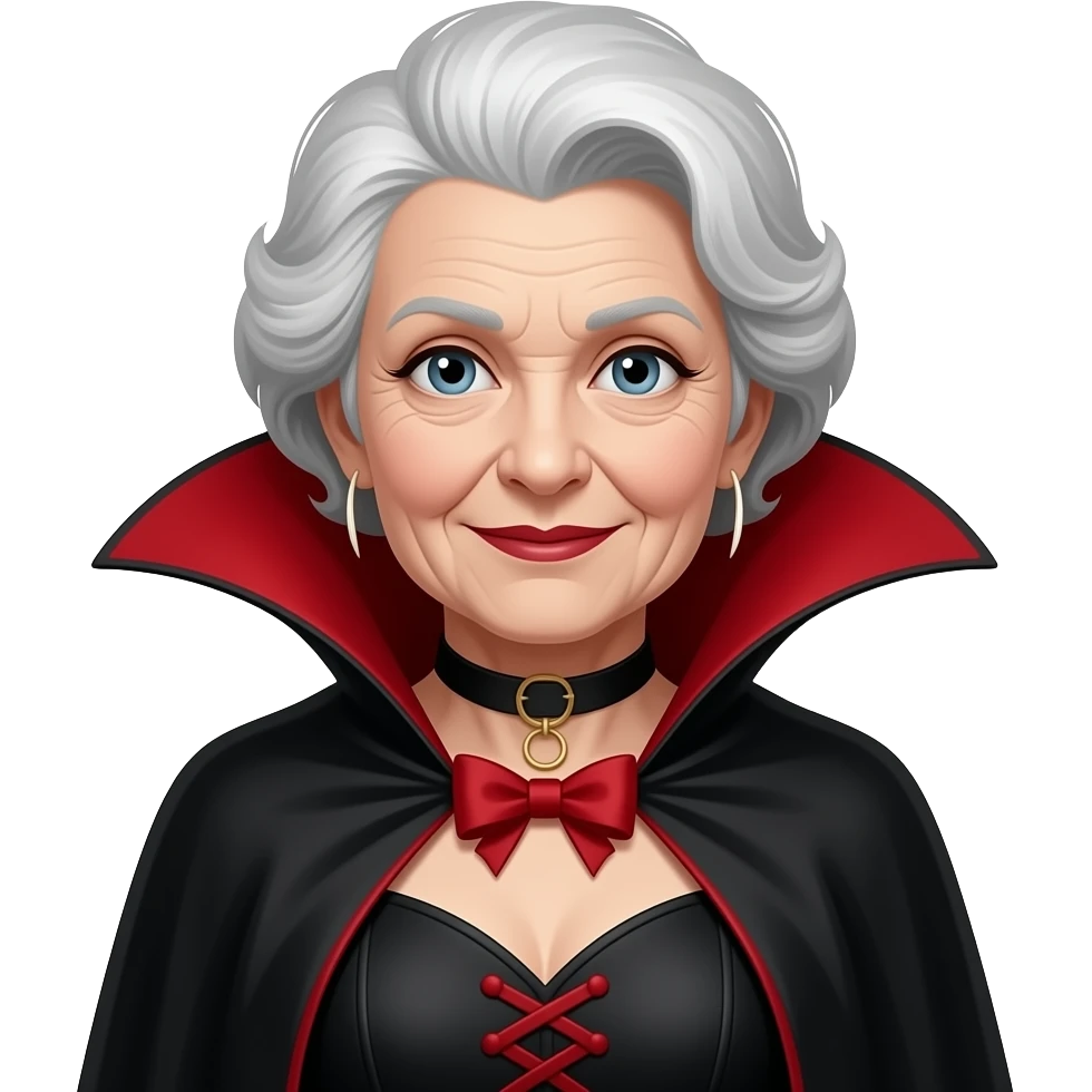 elder women wear vampire dress emoji