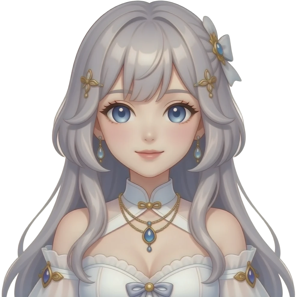 Pretty beautiful animesque style anime gorgeous aesthetic lady with many details and accessories emoji