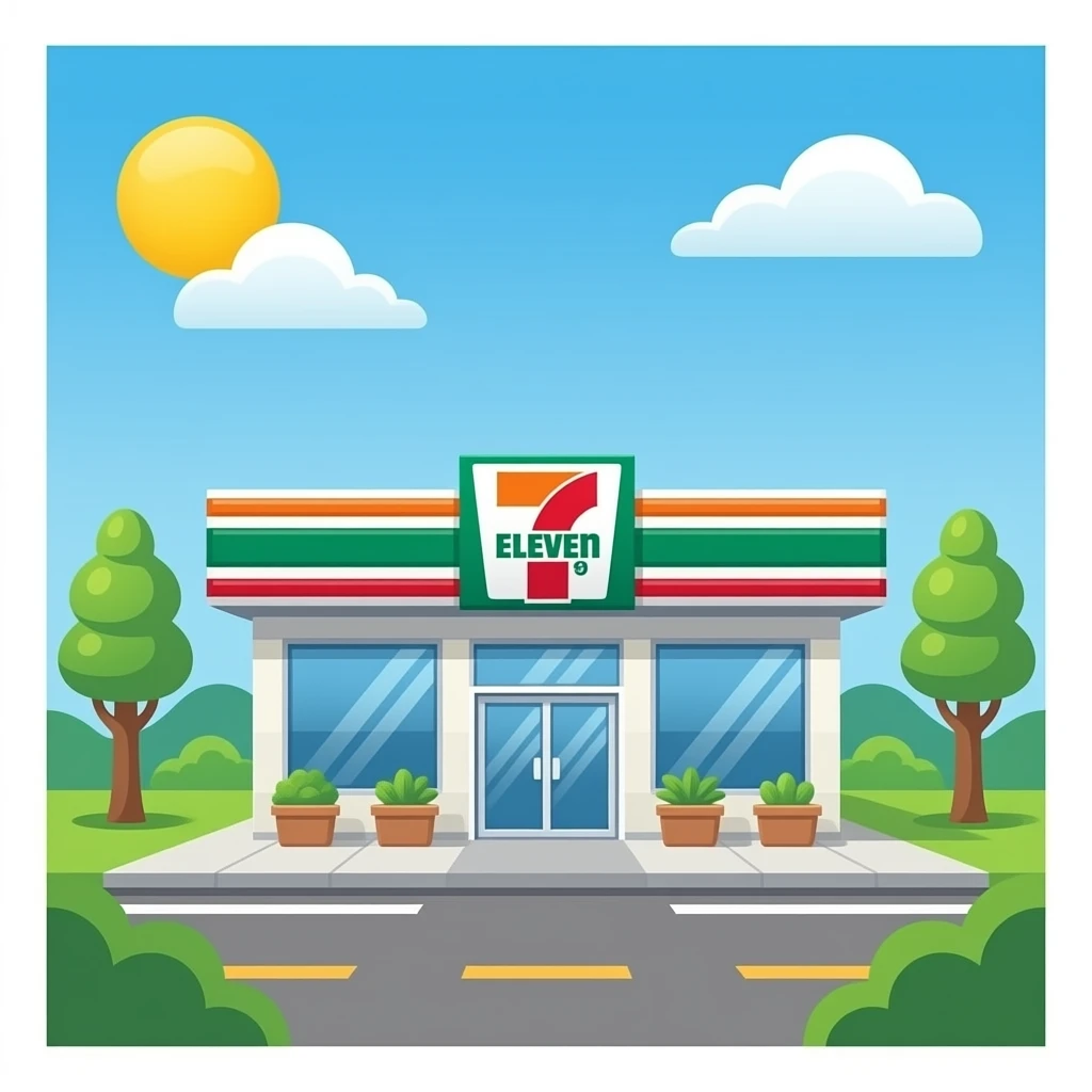 seven eleven market in Thailand emoji