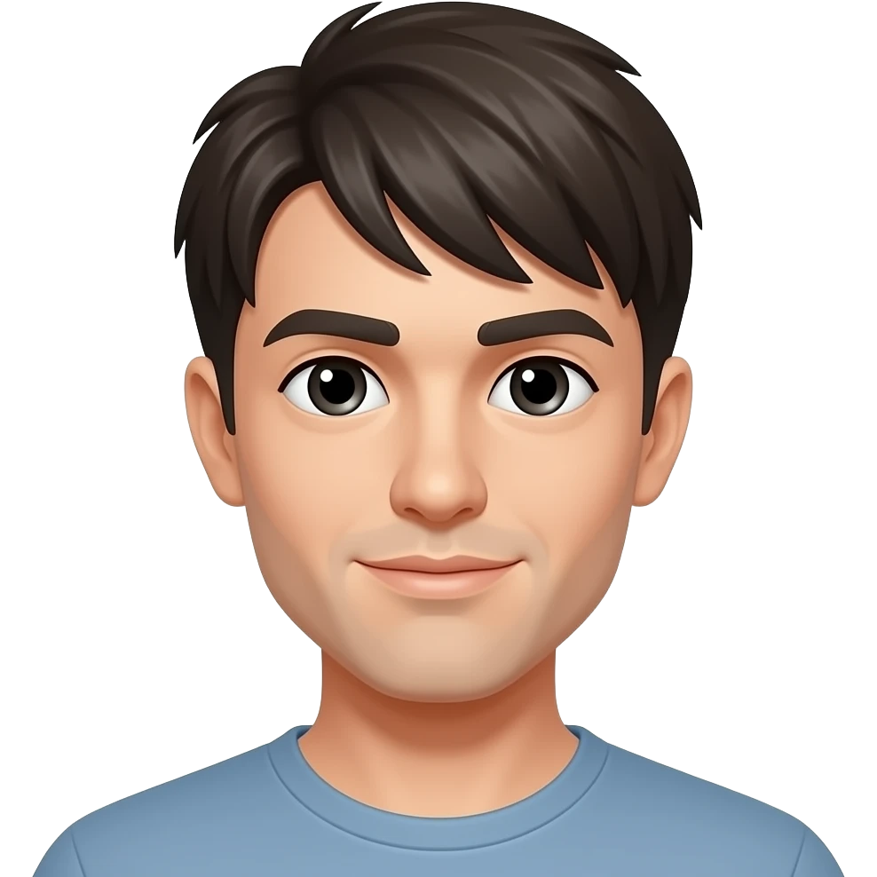 straight hair with bangs on the front oculi men emoji