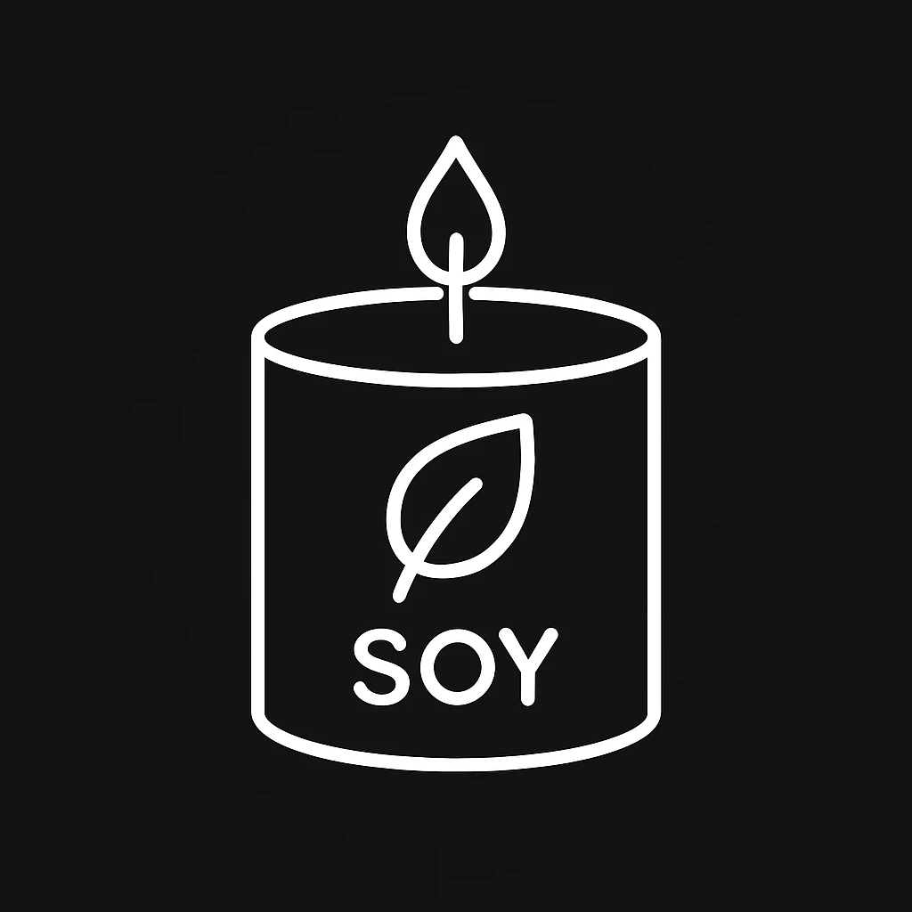 white Vector minimalistic and elegant icon of soy candle shape, black solid background emoji