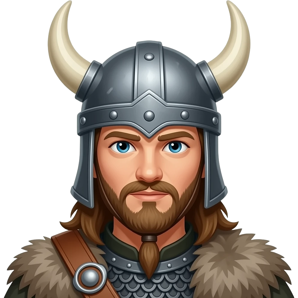 A Viking wearing a classic historical helmet without horns. emoji