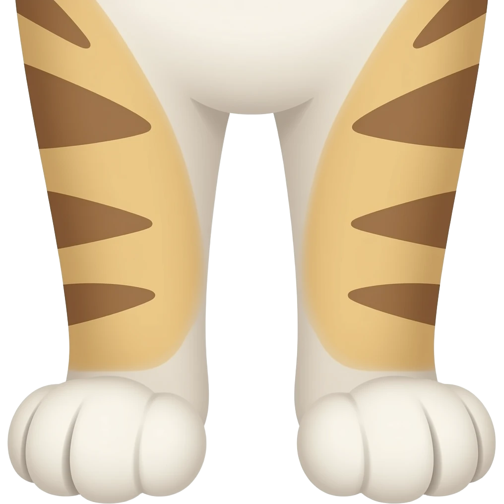 Две лапки кота . Одна лапка чуть выше, друга ниже emoji