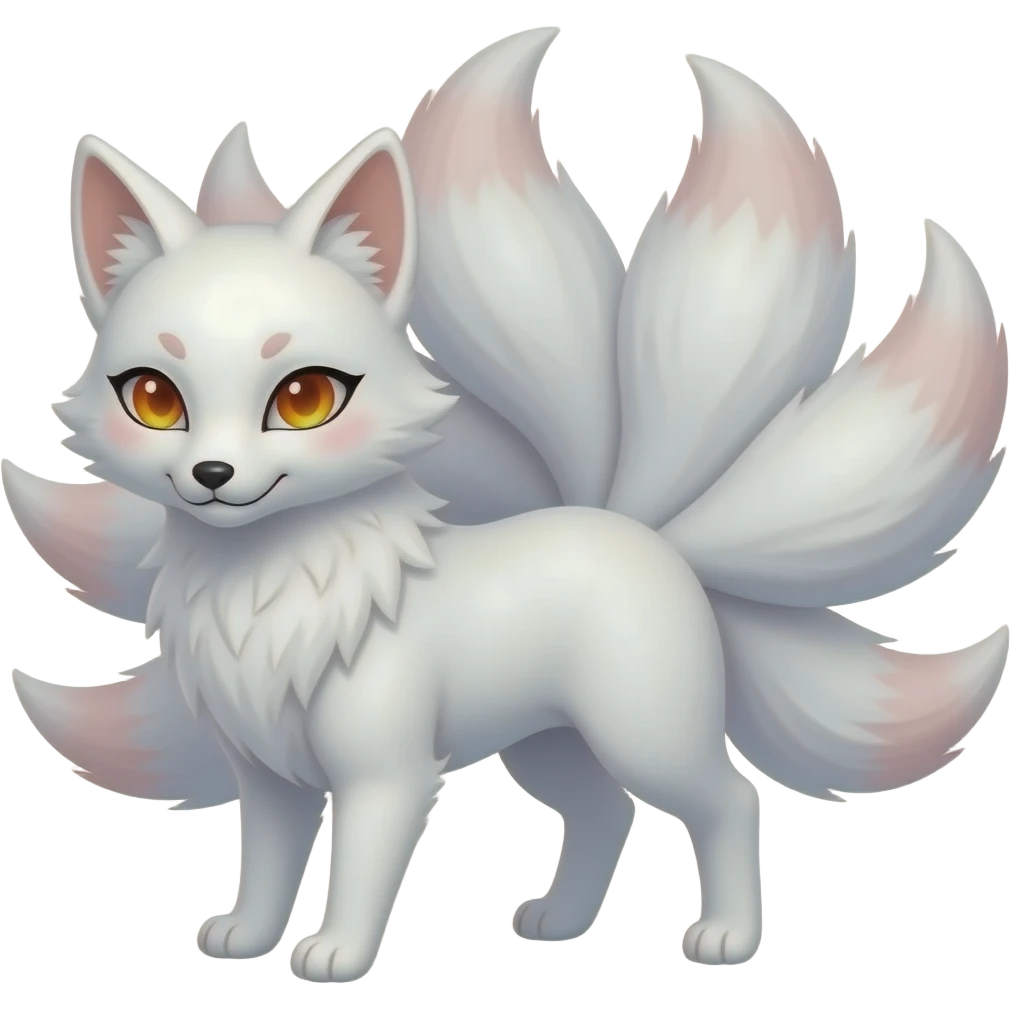 White Kitsune nine tails emoji