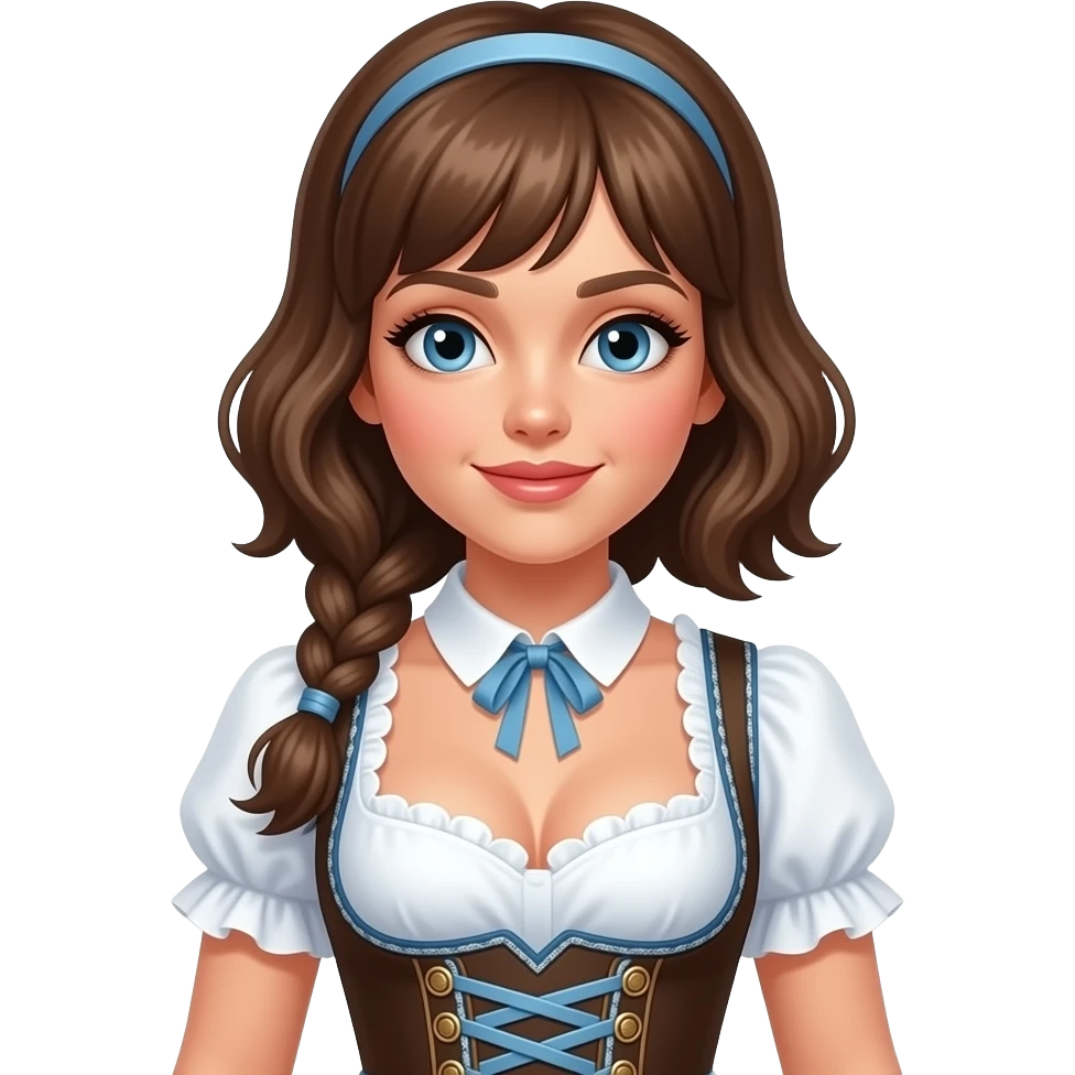 Mädel in Dirndl. ich will das der Dirndl noch durchsichtiger ist. Da wo die Brüste sind soll es Durchsichtig sein. Die Nippel sollen sichtbar sein. emoji
