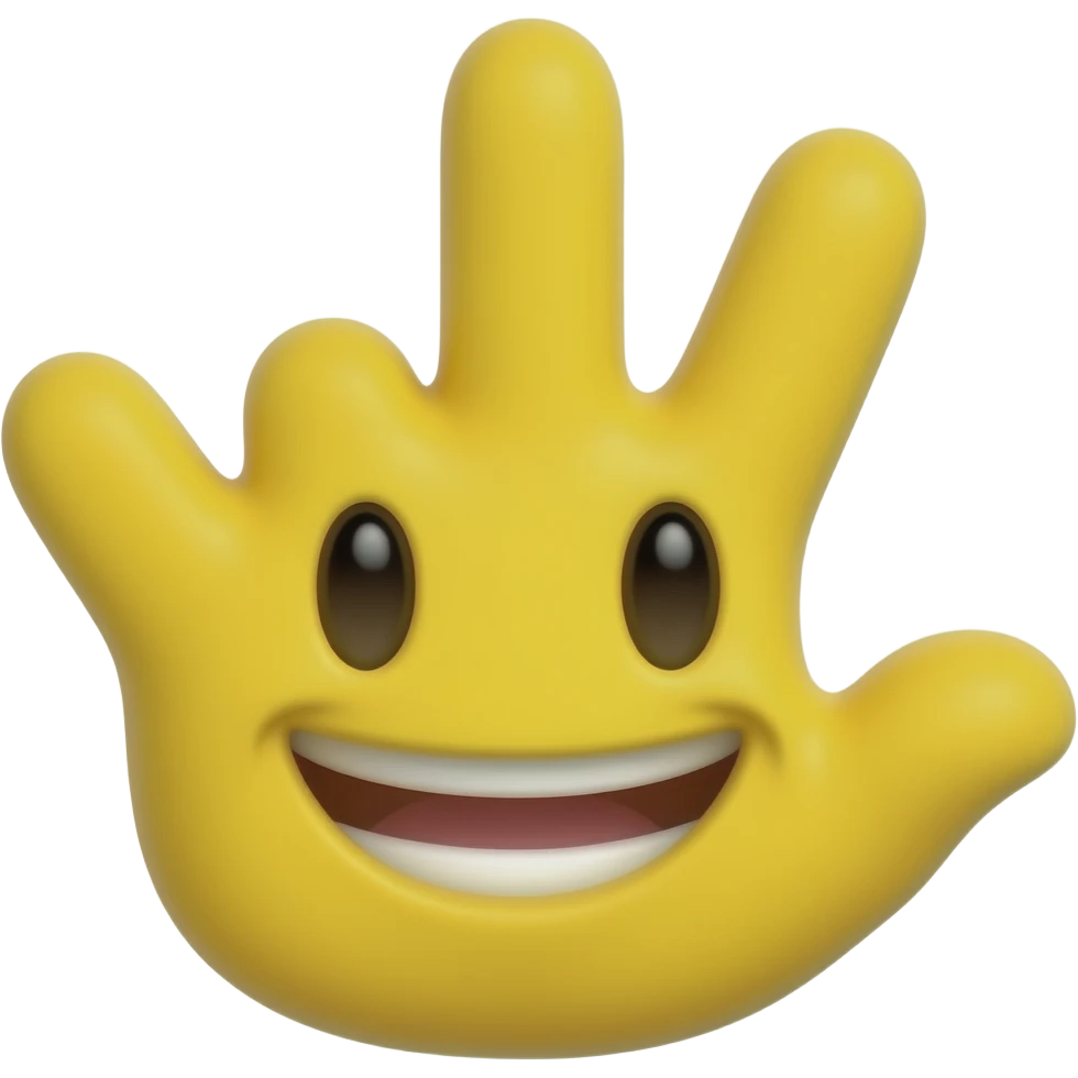 3 Fingers up emoji yellow emoji