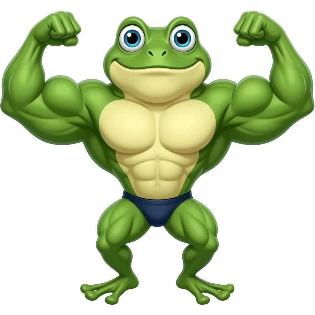 pepe the meme with muscles emoji