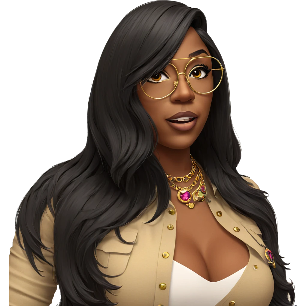 girl with glasses and jewelry emoji