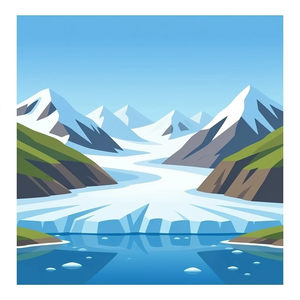 A single glacier without an image emoji
