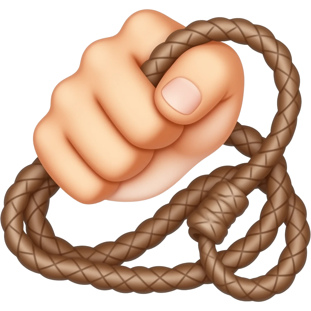 A bull whip held by a hand ready to strike emoji
