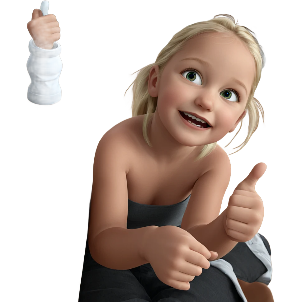 blonde girl giving thumbs up emoji