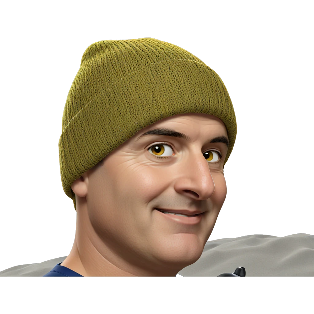 smiling boy in yellow hat emoji