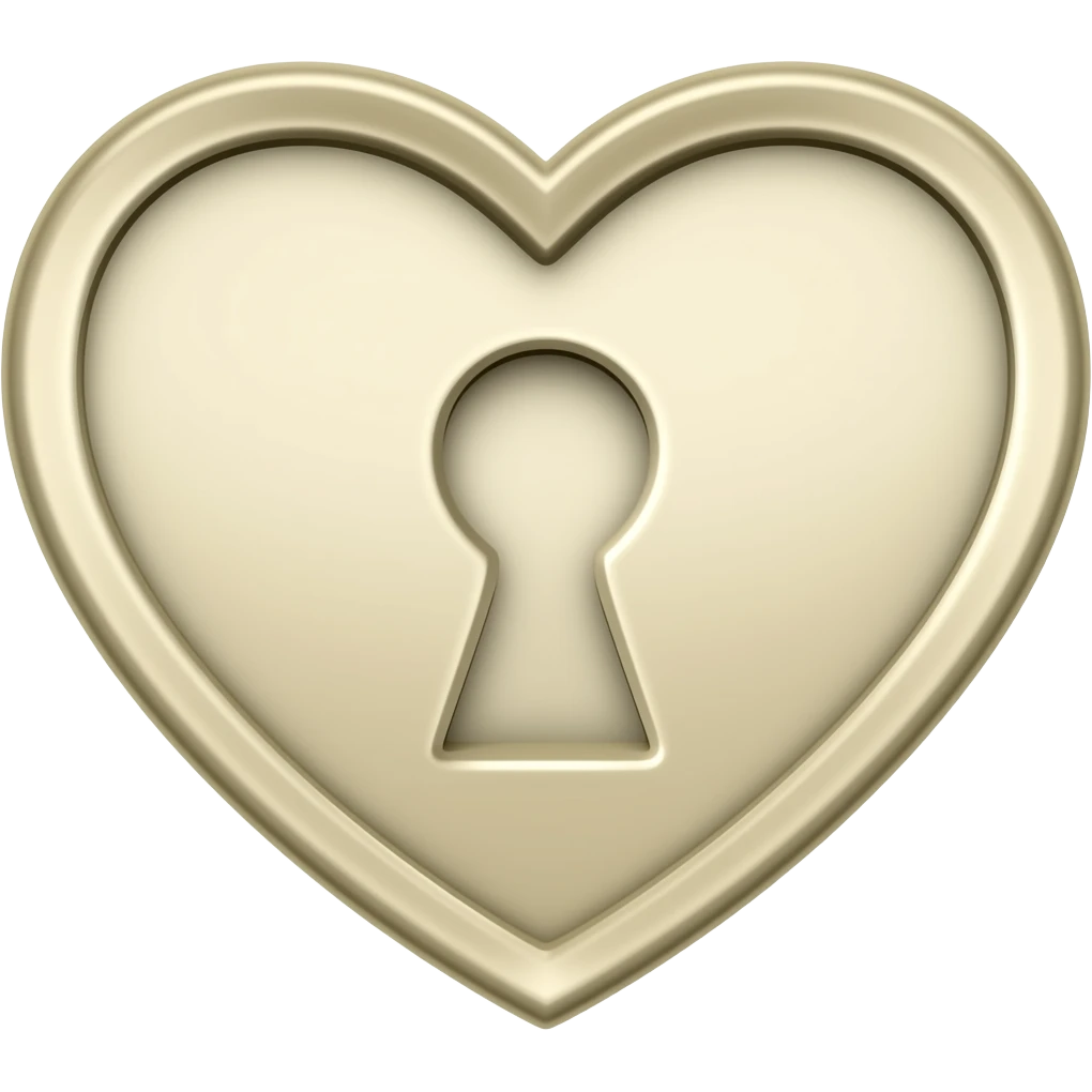 beige heart key open emoji