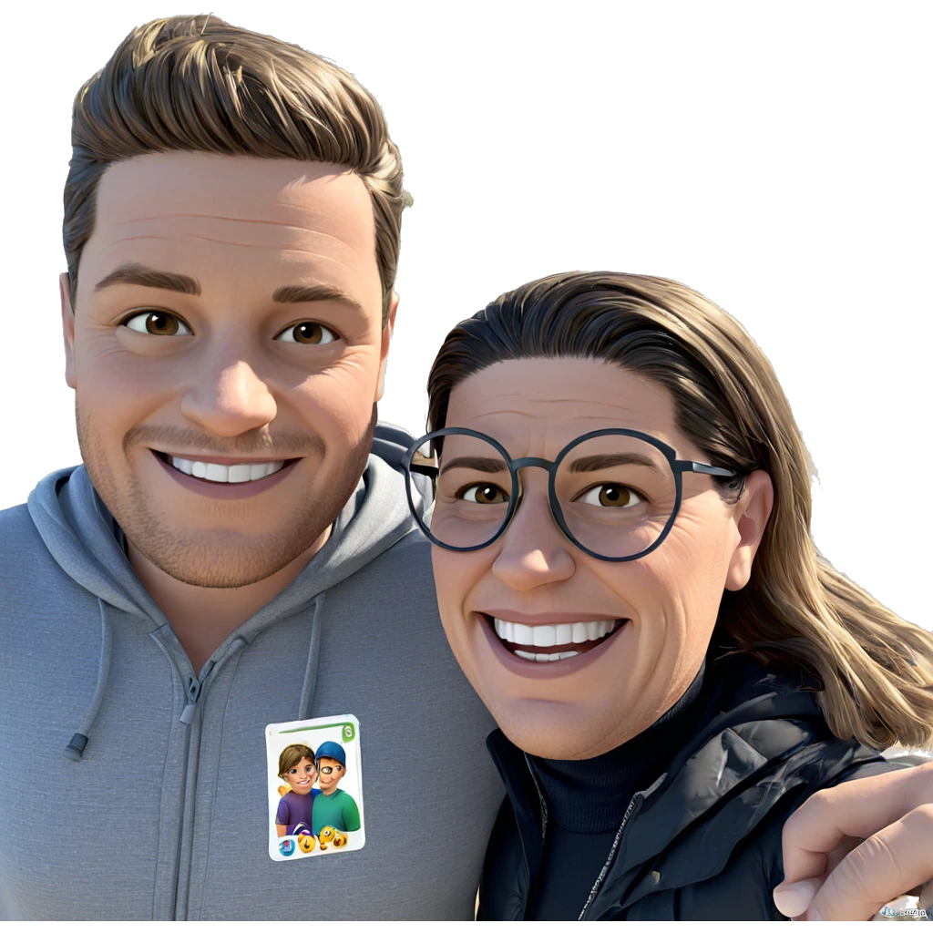 two boys smiling outdoors emoji