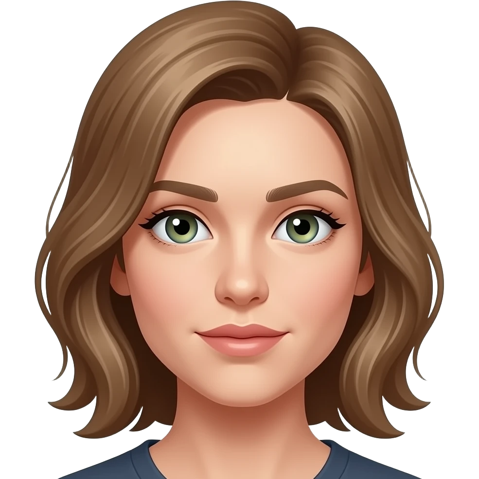 Mavi gri yeşil arası gözlü açık kumral açık tenli emoji