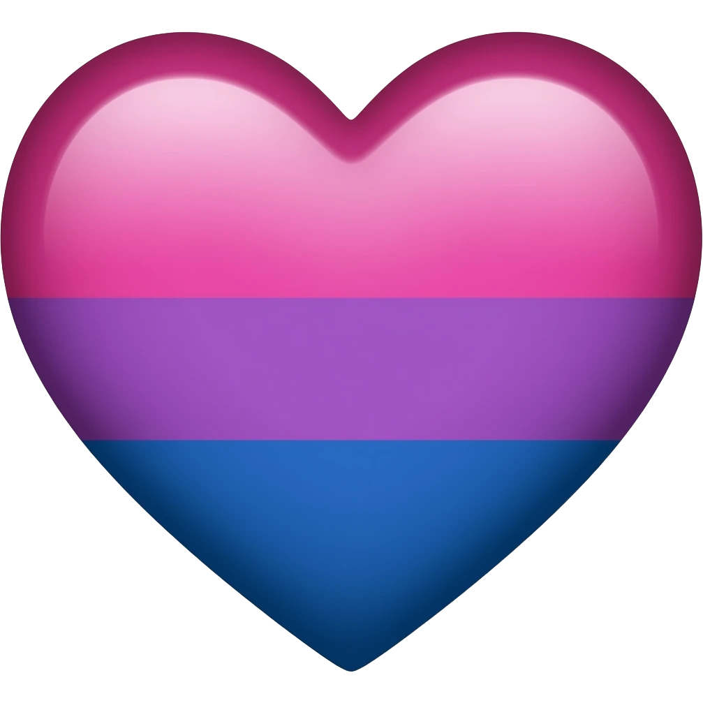 Bisexual flag heart pink, purple, blue emoji