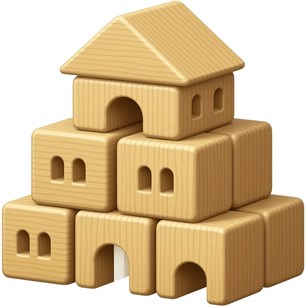 Wooden building blocks emoji