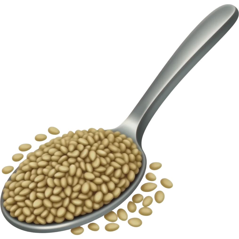 sesame seeds on a spoon emoji