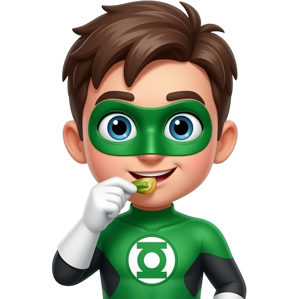 greenlantern Kid eating emoji