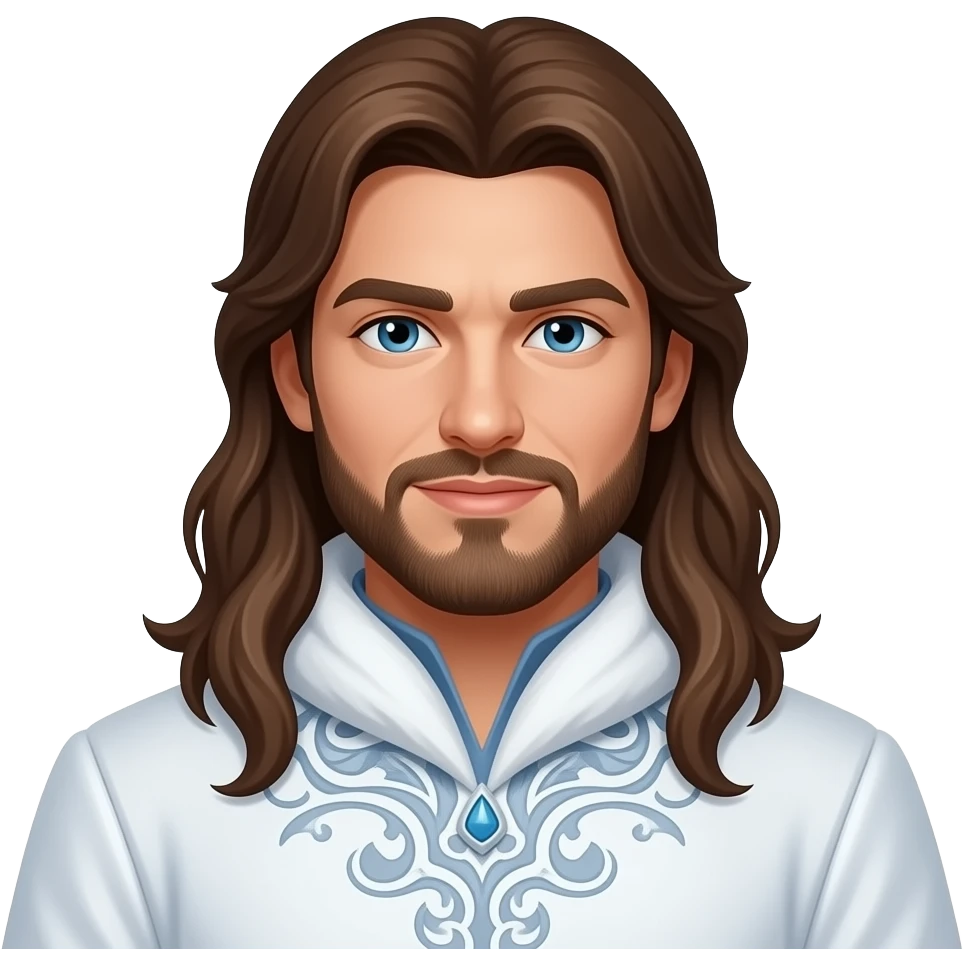 brown long haired guy wearing snow white costume emoji