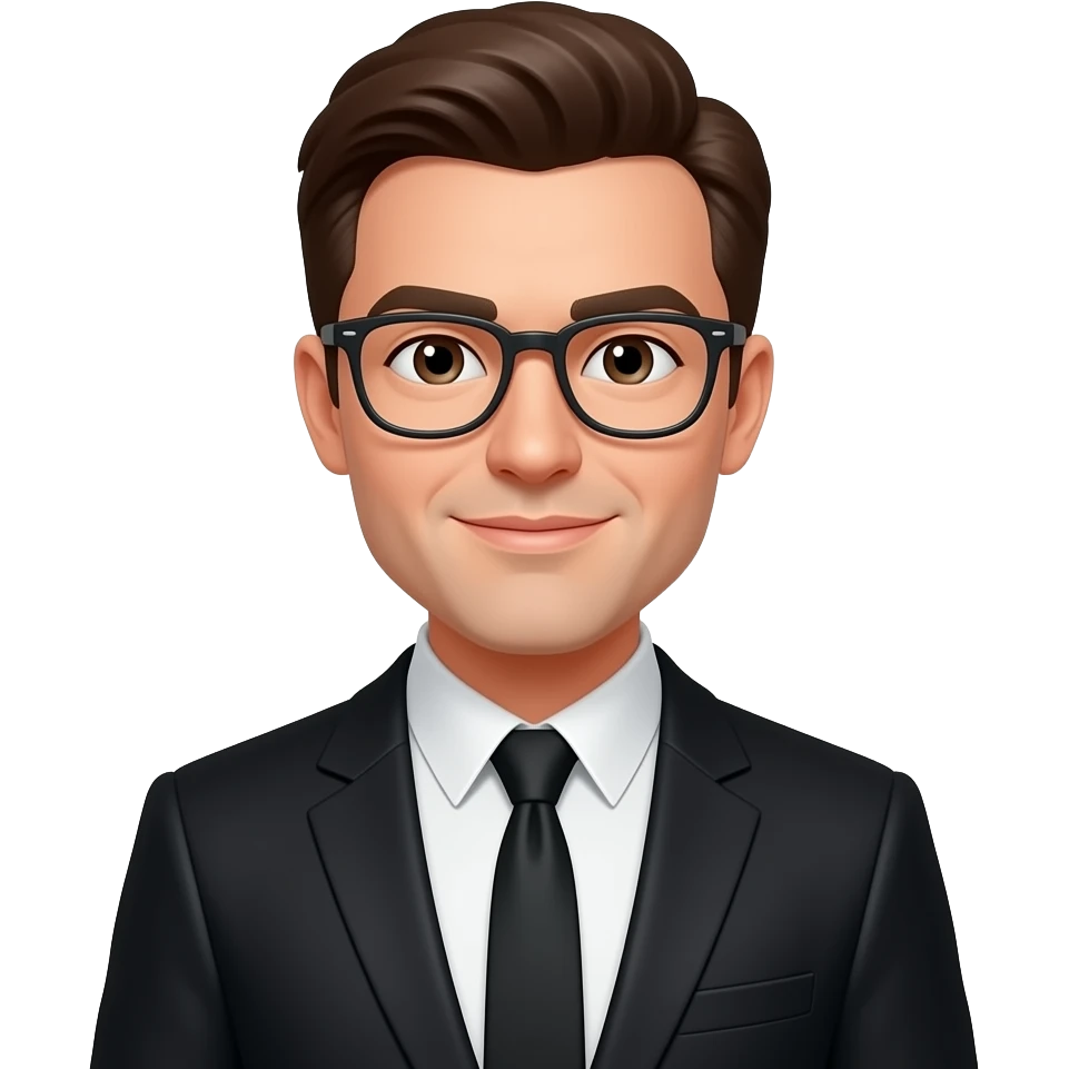man in Black Dress and Glass emoji