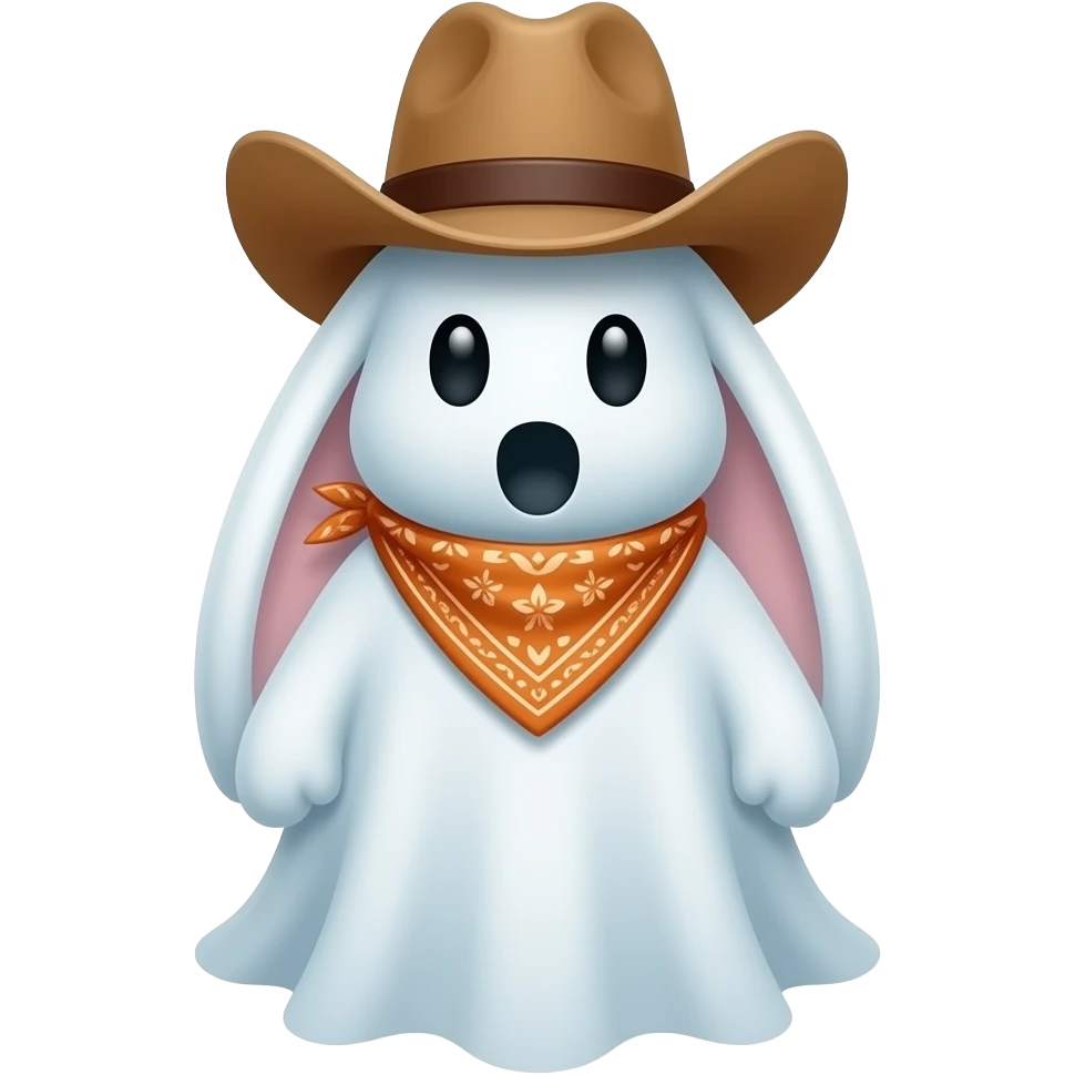 Ghost rabbit/ bunny cowboy emoji