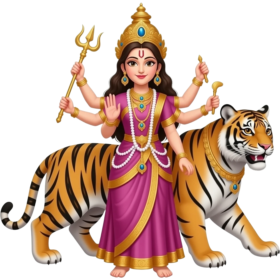 Maa Durga on tiger emoji