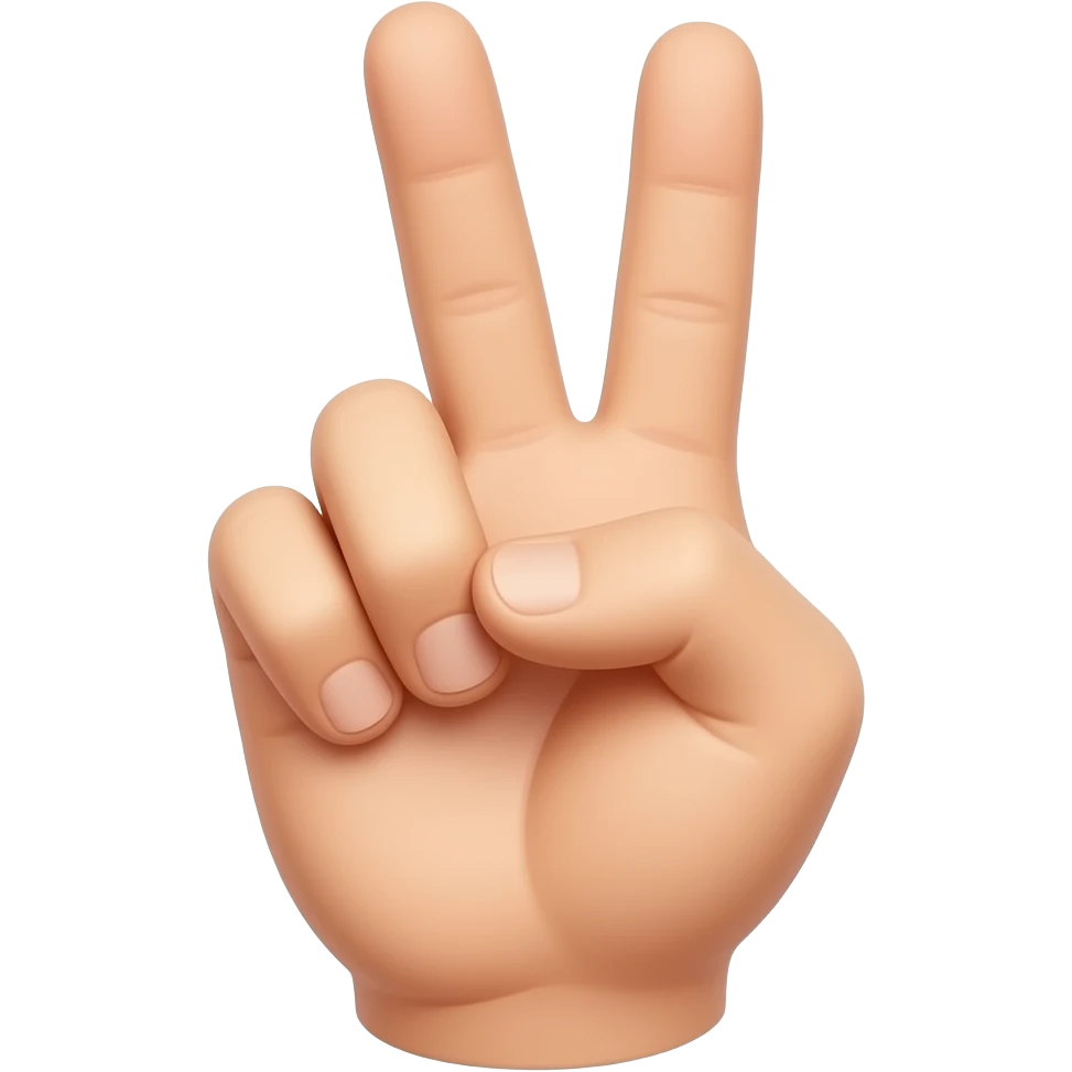 Flipped peace sign emoji