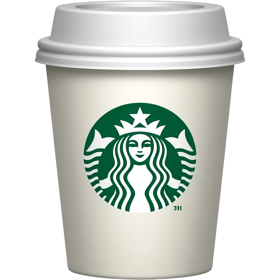 A coffee cup with the Starbucks logo on it emoji