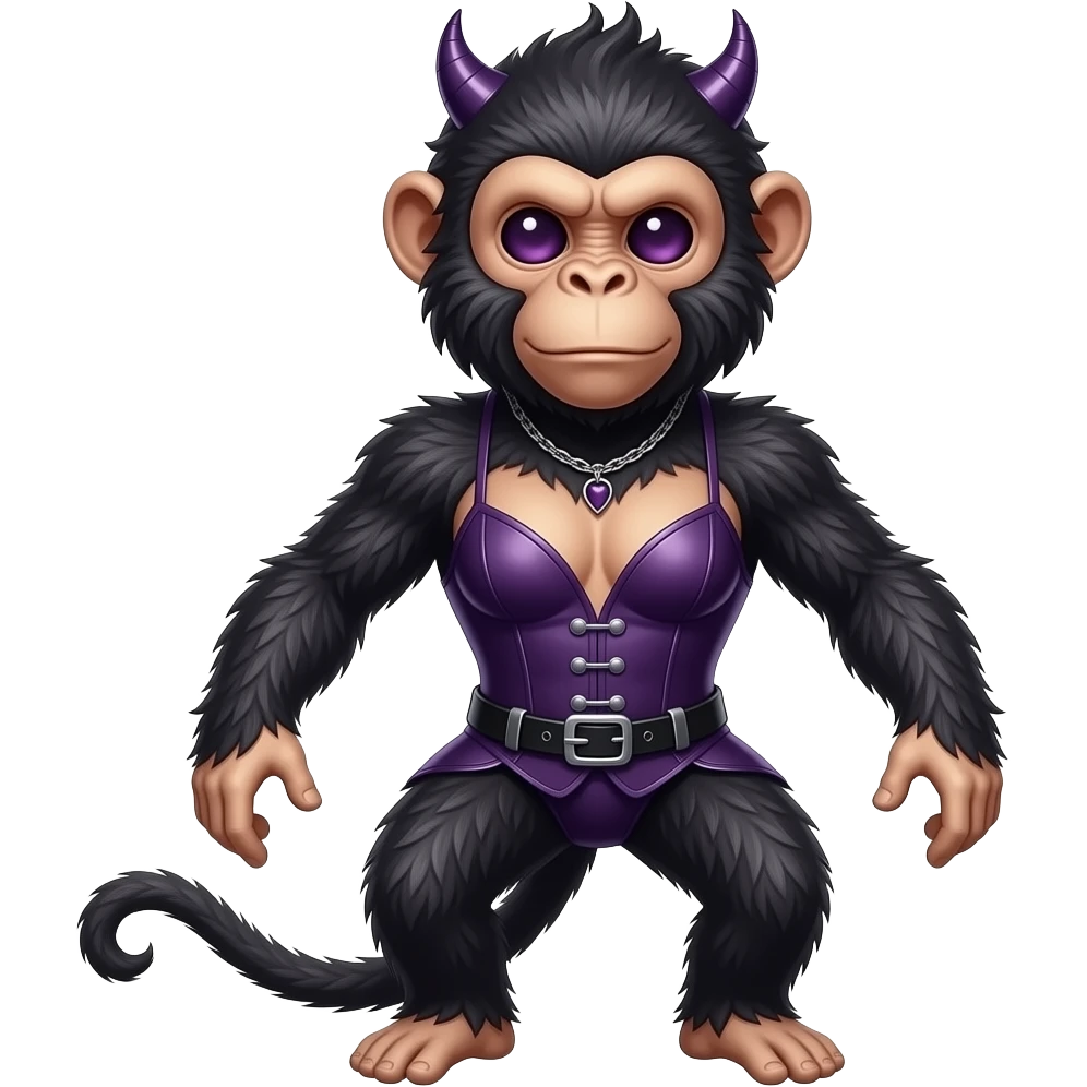 Sexy gothic moneky emoji