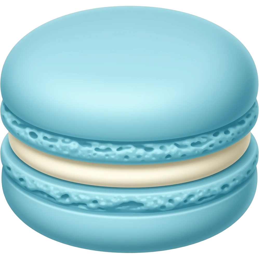 macarron dulce, en color azul bebe, de frete o de la parte de arriba emoji